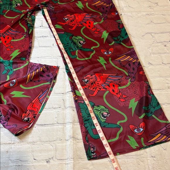 Dressed in Lala NWOT Wild Whimsey Satin Pant (pant only) - Picture 11 of 12